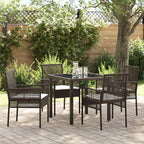 Conjunto de Comedor de Jardín 5 pcs Marrón ratán sintético