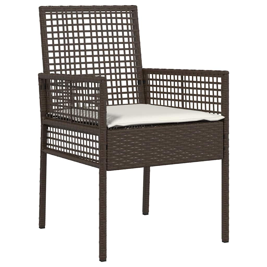 Conjunto de Comedor de Jardín 5 pcs Marrón ratán sintético
