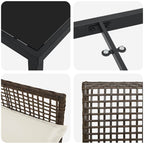 Conjunto de Comedor de Jardín 9 pcs Marrón ratán sintético