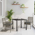 Conjunto de Comedor de Jardín 3 pcs Gris ratán sintético