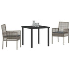 Conjunto de Comedor de Jardín 3 pcs Gris ratán sintético