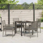 Conjunto de Comedor de Jardín 5 pcs Gris ratán sintético