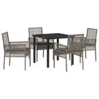 Conjunto de Comedor de Jardín 5 pcs Gris ratán sintético