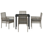 Conjunto de Comedor de Jardín 5 pcs Gris ratán sintético