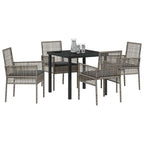Conjunto de Comedor de Jardín 5 pcs Gris ratán sintético