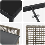 Conjunto de Comedor de Jardín 7 pcs Gris ratán sintético