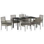 Conjunto de Comedor de Jardín 7 pcs Gris ratán sintético