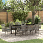 Conjunto de Comedor de Jardín 9 pcs Gris ratán sintético