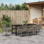 Conjunto de Comedor de Jardín 9 pcs Gris ratán sintético