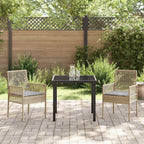 Conjunto de Comedor de Jardín 3 pcs Beige ratán sintético