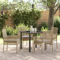 Conjunto de Comedor de Jardín 5 pcs Beige ratán sintético