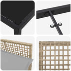 Conjunto de Comedor de Jardín 7 pcs Beige ratán sintético
