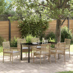 Conjunto de Comedor de Jardín 7 pcs Beige ratán sintético