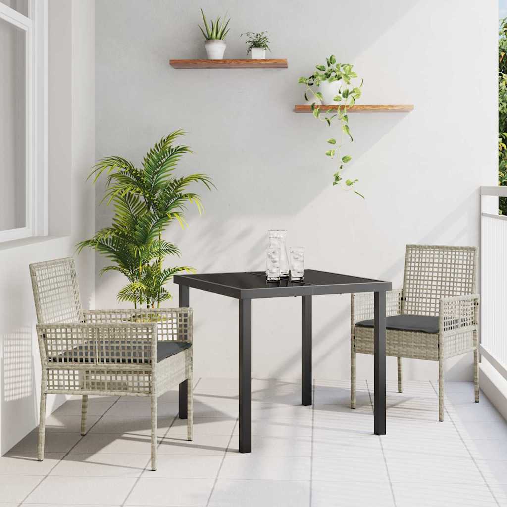 Conjunto de Comedor de Jardín 3 pcs Beige ratán sintético