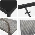 Conjunto de Comedor de Jardín 3 pcs Gris ratán sintético