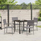 Conjunto de Comedor de Jardín 5 pcs Gris ratán sintético