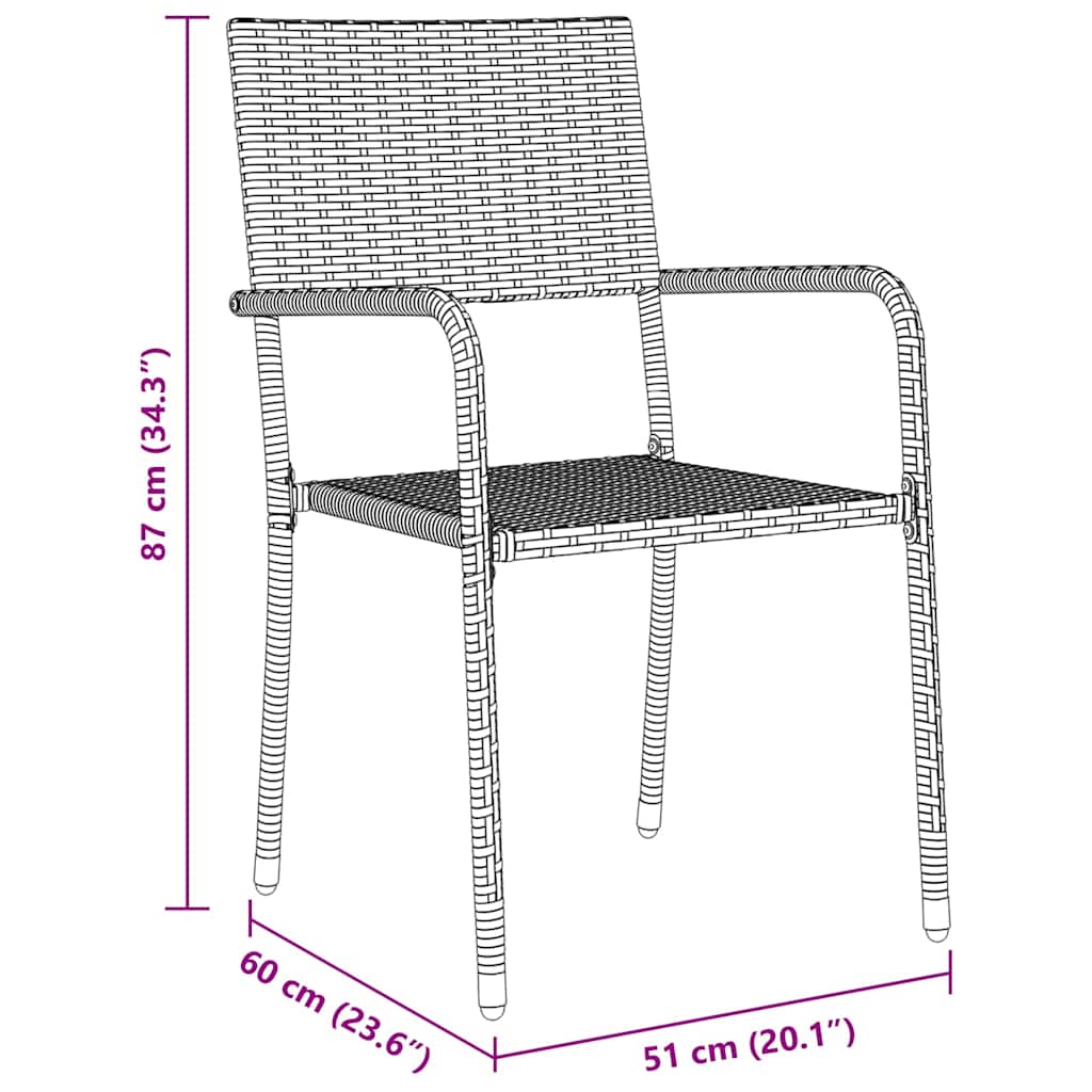 Conjunto de Comedor de Jardín 5 pcs Gris ratán sintético