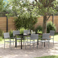 Conjunto de Comedor de Jardín 7 pcs Gris ratán sintético
