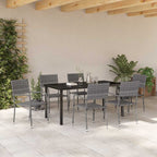 Conjunto de Comedor de Jardín 7 pcs Gris ratán sintético