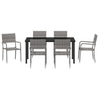 Conjunto de Comedor de Jardín 7 pcs Gris ratán sintético