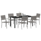 Conjunto de Comedor de Jardín 7 pcs Gris ratán sintético