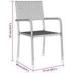 Conjunto de Comedor de Jardín 9 pcs Gris ratán sintético