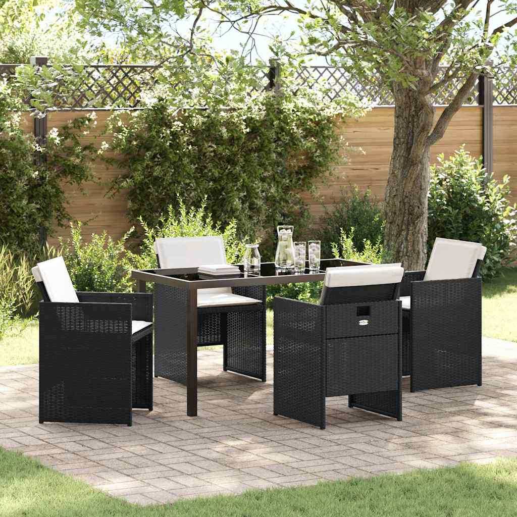 Conjunto de Refeição de Jardim 11 peças Preto Aço