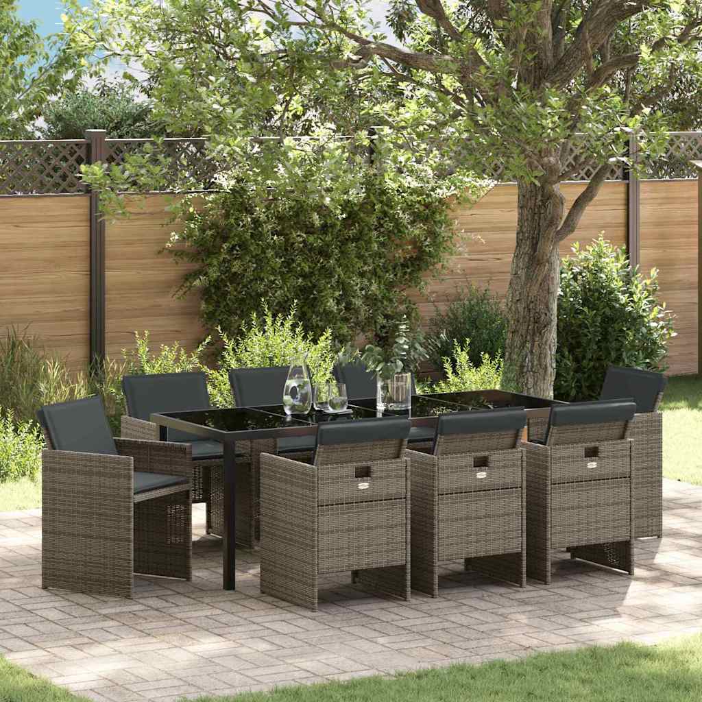 Conjunto de Refeição de Jardim 11 peças Preto Aço