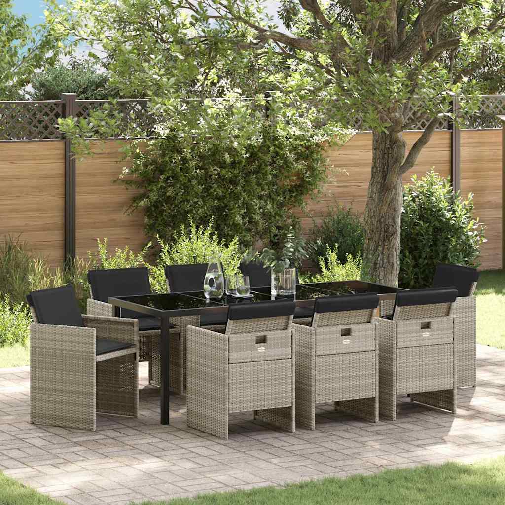 Conjunto de Refeição de Jardim 11 peças Preto Aço