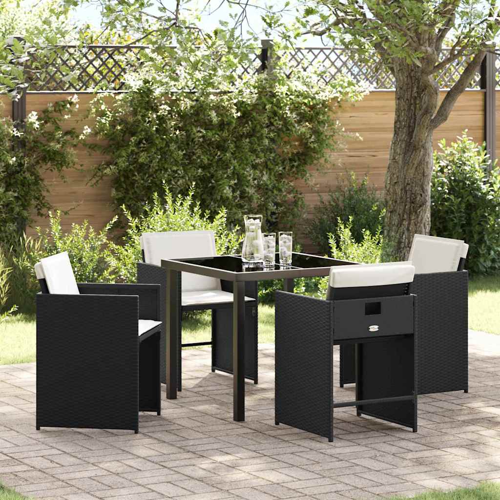 Conjunto de Refeição de Jardim 5 pçs Bege Vime PE