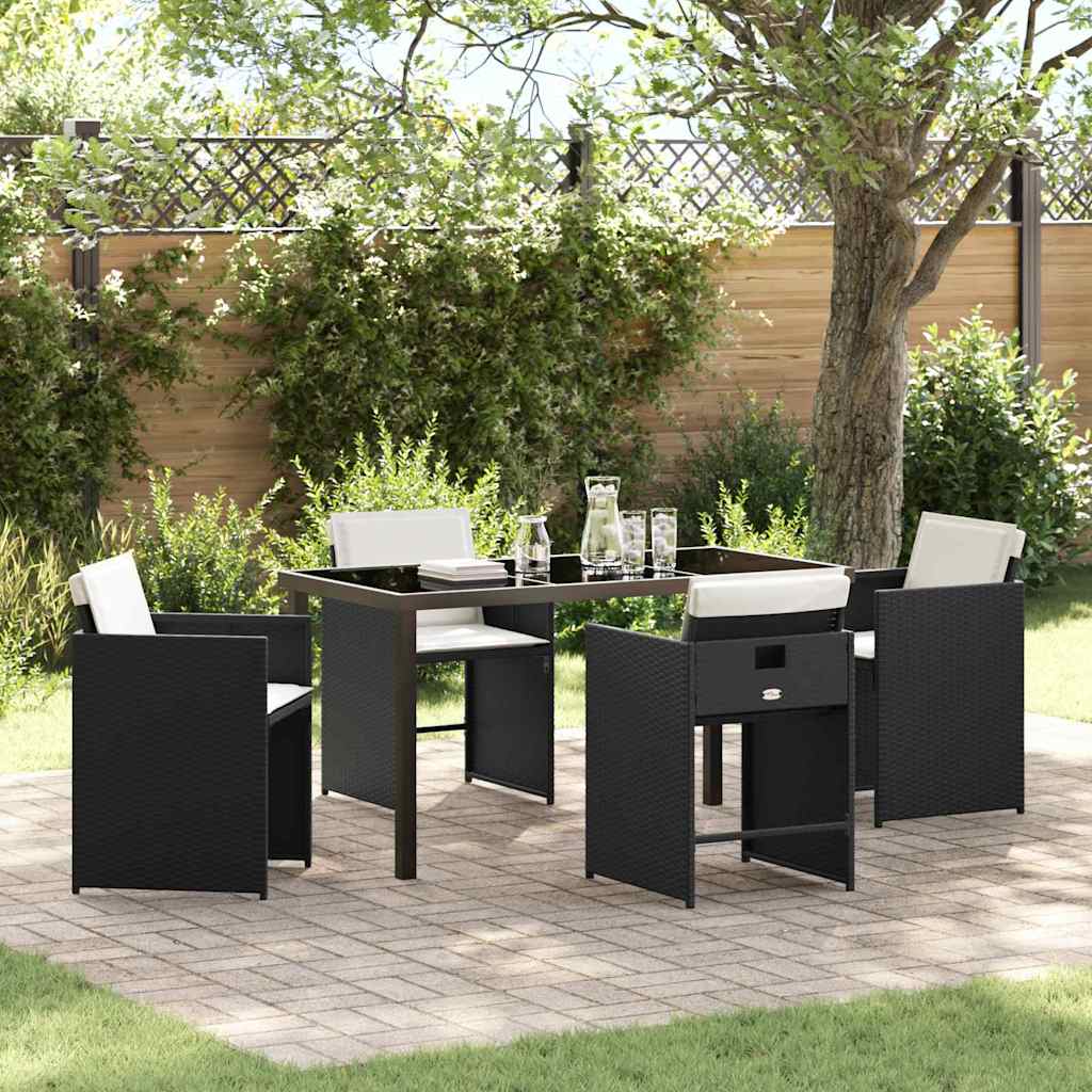Conjunto de Refeição de Jardim 5 pçs Bege Vime PE