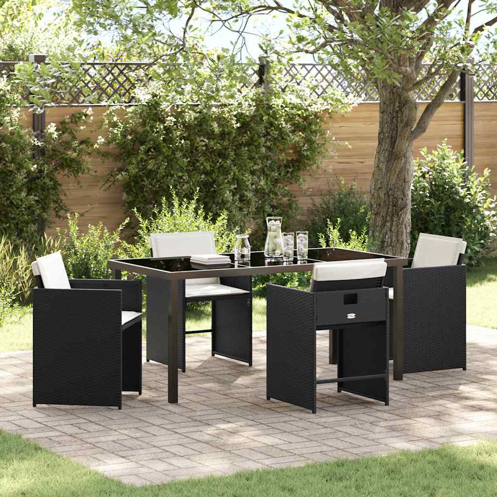 Conjunto de Refeição de Jardim 5 pçs Bege Vime PE