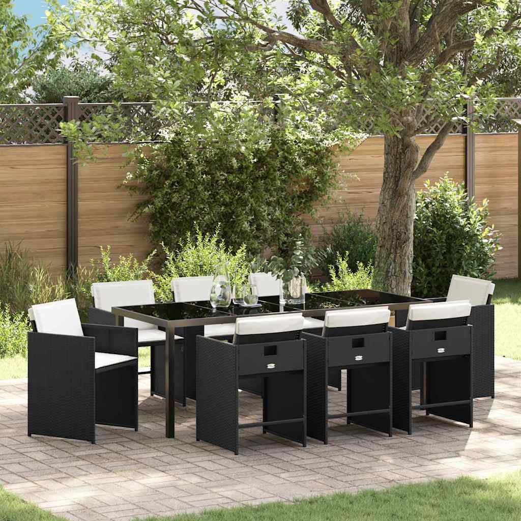 Conjunto de Refeição de Jardim 5 pçs Bege Vime PE