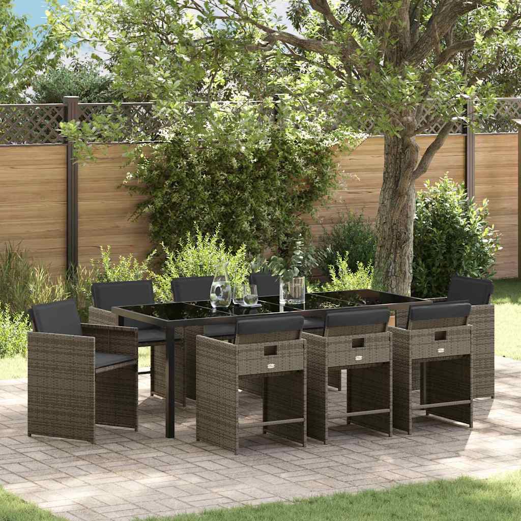 Conjunto de Refeição de Jardim 5 pçs Bege Vime PE