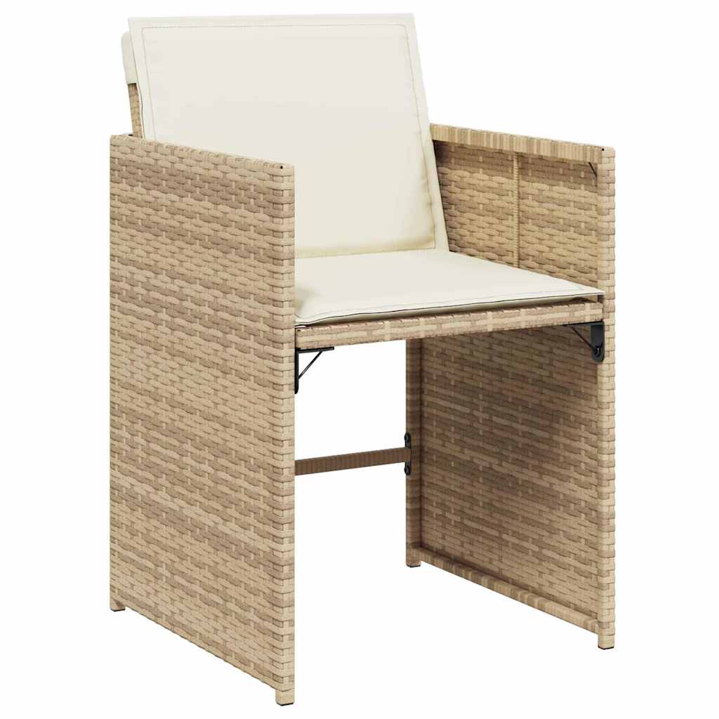 Conjunto de Comedor de Jardín 5 pcs Beige ratán sintético