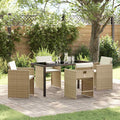 Conjunto de Comedor de Jardín 5 pcs Beige ratán sintético