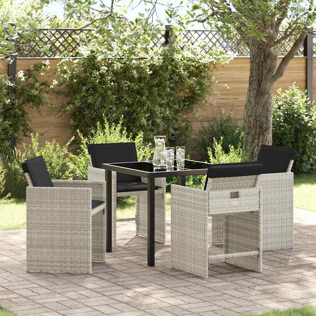 Conjunto de Refeição de Jardim 5 pçs Bege Vime PE
