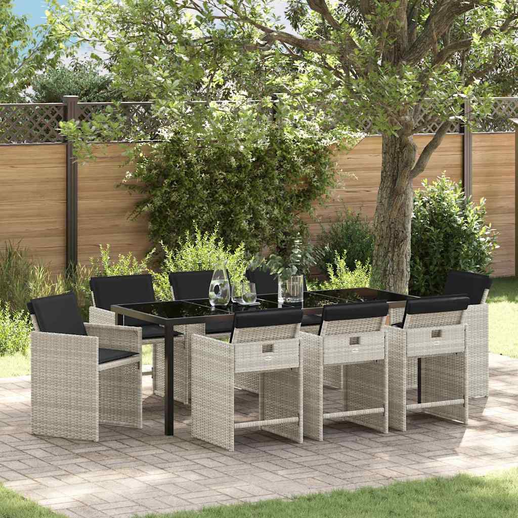 Conjunto de Refeição de Jardim 5 pçs Bege Vime PE
