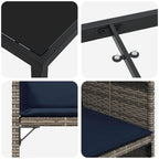 Conjunto de Comedor de Jardín 5 pcs Gris ratán sintético
