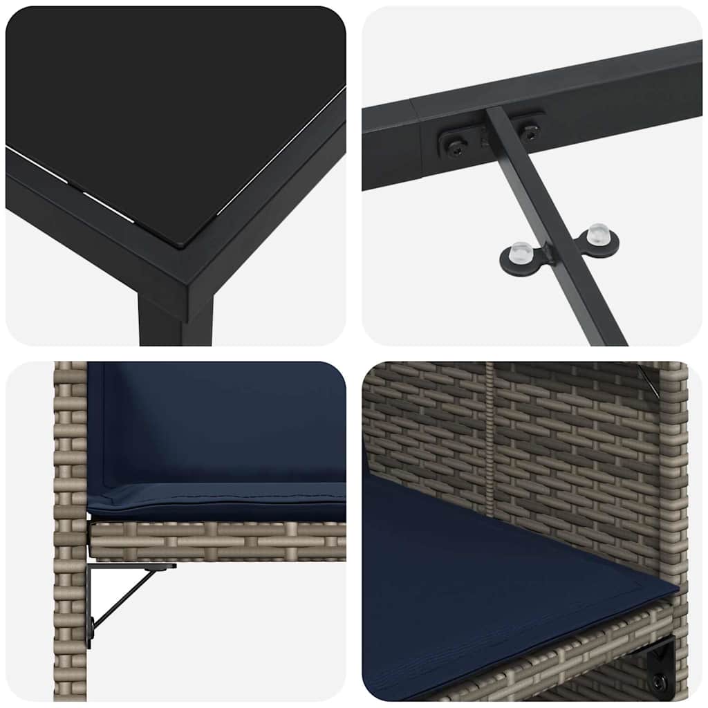 Conjunto de Comedor de Jardín 5 pcs Gris ratán sintético