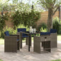 Conjunto de Comedor de Jardín 5 pcs Gris ratán sintético