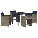 Conjunto de Comedor de Jardín 5 pcs Gris ratán sintético