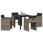 Conjunto de Comedor de Jardín 5 pcs Gris ratán sintético