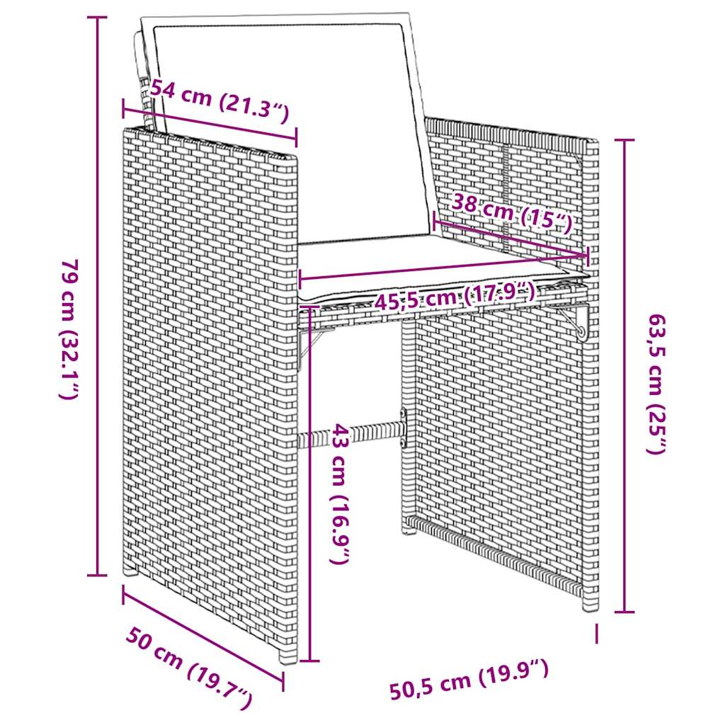 Conjunto de Comedor de Jardín 5 pcs Gris ratán sintético