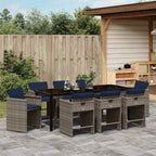 Conjunto de Comedor de Jardín 9 pcs Gris ratán sintético