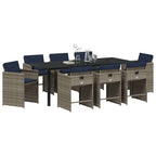 Conjunto de Comedor de Jardín 9 pcs Gris ratán sintético