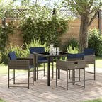 Conjunto de Comedor de Jardín 5 pcs Gris ratán sintético