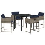 Conjunto de Comedor de Jardín 5 pcs Gris ratán sintético