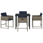 Conjunto de Comedor de Jardín 5 pcs Gris ratán sintético