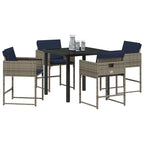 Conjunto de Comedor de Jardín 5 pcs Gris ratán sintético